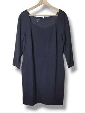 Talbots Black Knit Jersey Shift Dress Size 12 NWT
